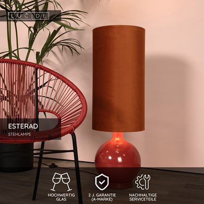 Lucide ESTERAD - Stehlampe - Ø 34 cm - 1xE27 - Orange